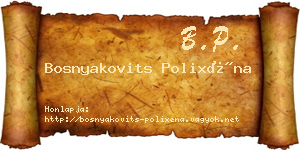 Bosnyakovits Polixéna névjegykártya